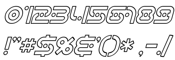 SF Planetary Orbiter Outline Italic Font OTHER CHARS