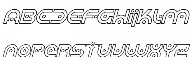 SF Planetary Orbiter Outline Italic 字体 大写