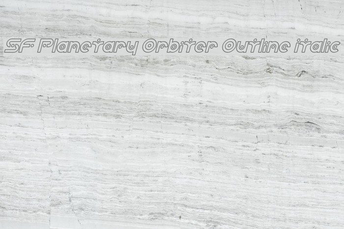 SF Planetary Orbiter Outline Italic Font examples