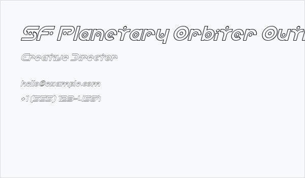 SF Planetary Orbiter Outline Italic Business Card