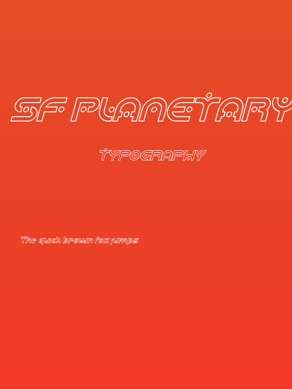 SF Planetary Orbiter Outline Italic Poster