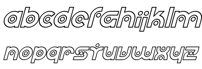 SF Planetary Orbiter Outline Italic Font LOWERCASE