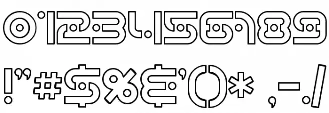 SF Planetary Orbiter Outline Font OTHER CHARS