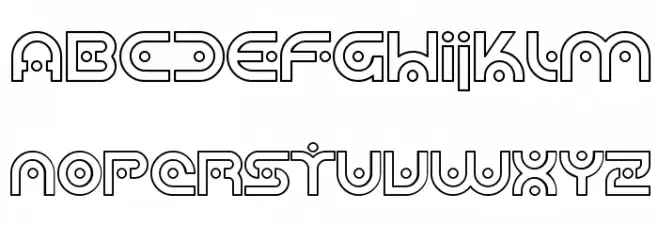 SF Planetary Orbiter Outline Шрифта ВЕРХНИЙ