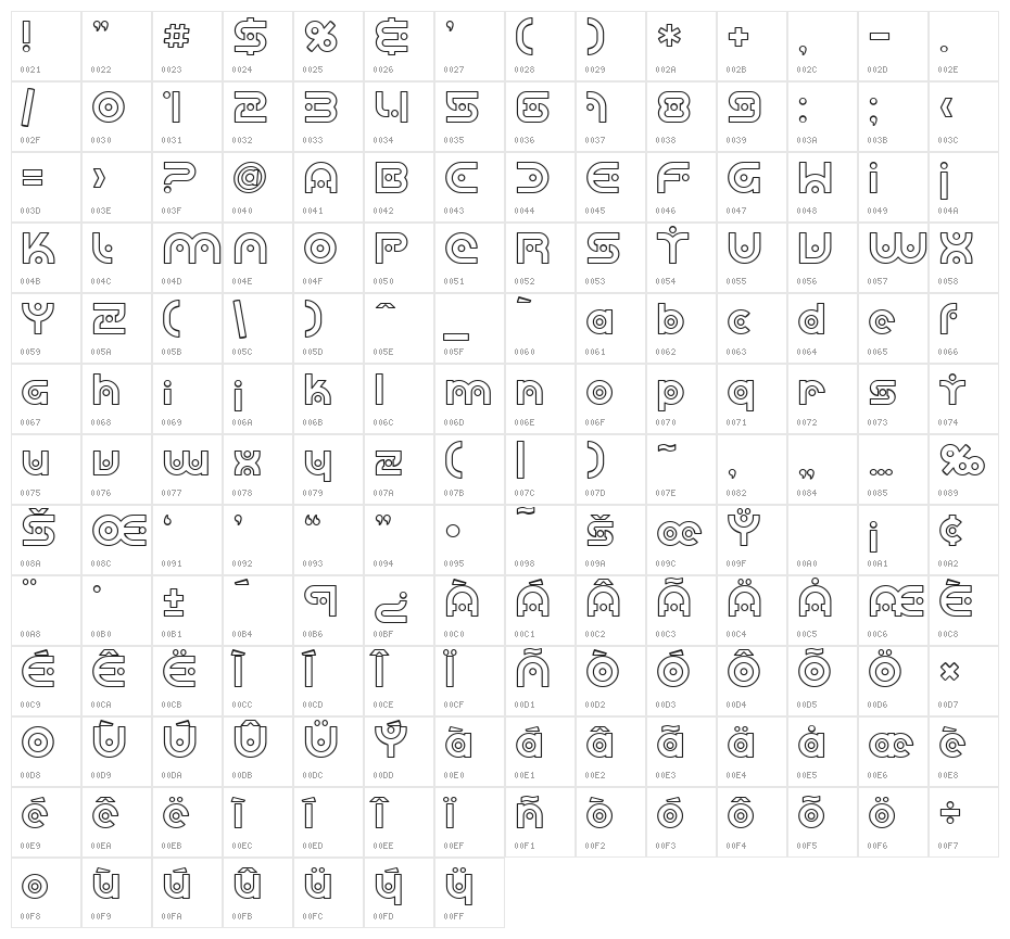 SF Planetary Orbiter Outline Character Map