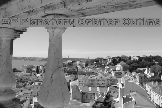 SF Planetary Orbiter Outline Font examples