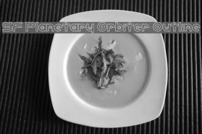 SF Planetary Orbiter Outline Font examples