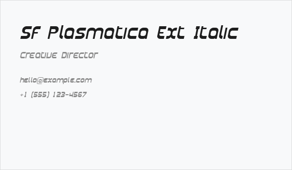SF Plasmatica Ext Italic Business Card