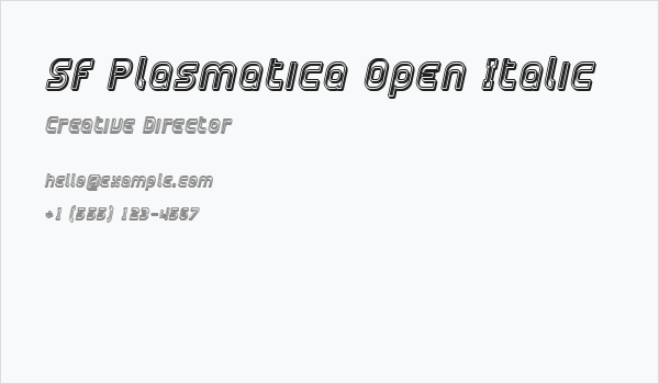 SF Plasmatica Open Italic Business Card