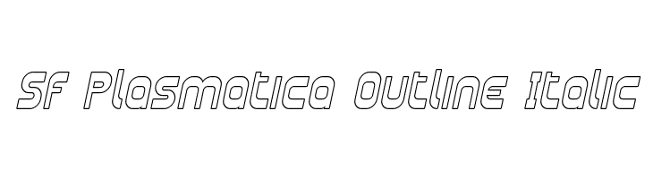 SF Plasmatica Outline Italic Caratteri