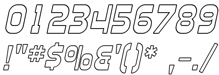 SF Plasmatica Outline Italic Font OTHER CHARS