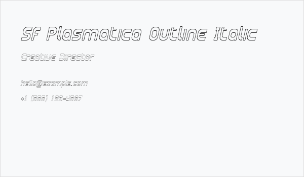 SF Plasmatica Outline Italic Business Card
