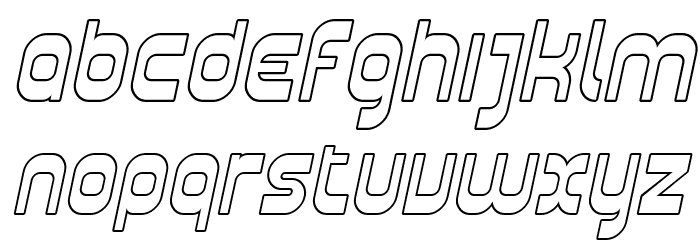 SF Plasmatica Outline Italic Font LOWERCASE