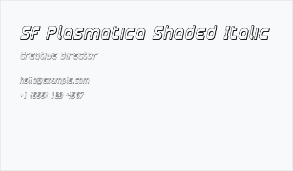SF Plasmatica Shaded Italic Business Card