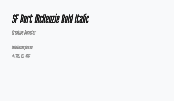 SF Port McKenzie Bold Italic Business Card