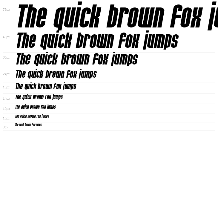 SF Port McKenzie Extended Bold Italic Waterfall