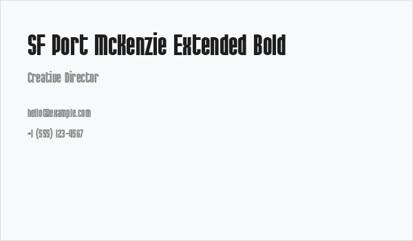 SF Port McKenzie Extended Bold Business Card