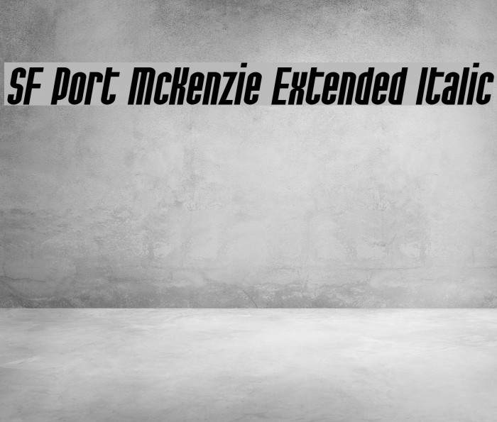 SF Port McKenzie Extended Italic Font examples