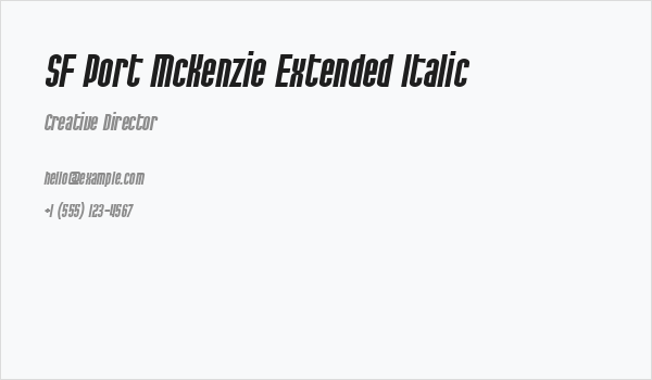 SF Port McKenzie Extended Italic Business Card