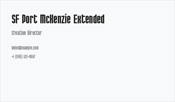 SF Port McKenzie Extended Business Card