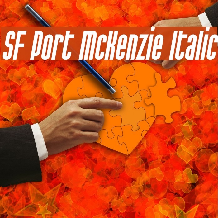 SF Port McKenzie Italic Font examples