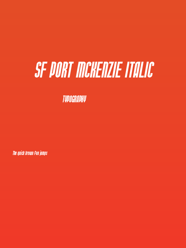 SF Port McKenzie Italic Poster