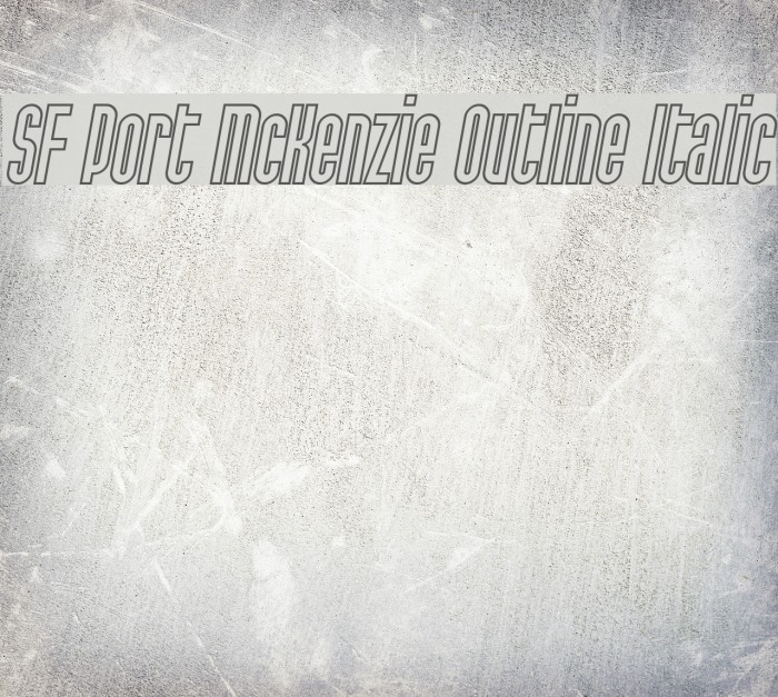 SF Port McKenzie Outline Italic Font examples