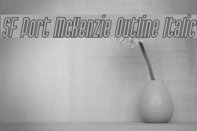 SF Port McKenzie Outline Italic Font examples
