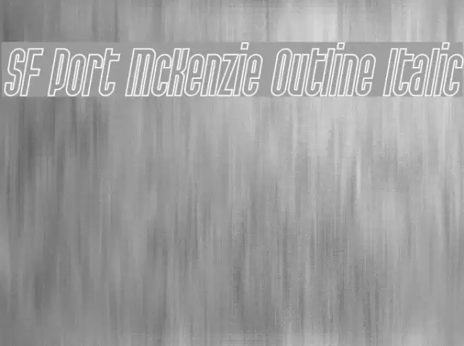 SF Port McKenzie Outline Italic Font examples