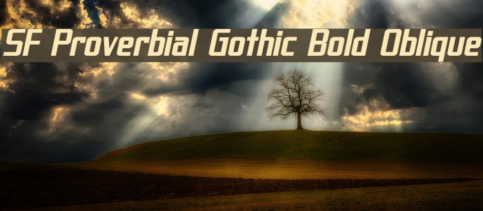 SF Proverbial Gothic Bold Oblique Font examples