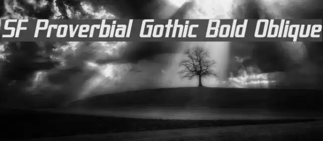 SF Proverbial Gothic Bold Oblique Font examples