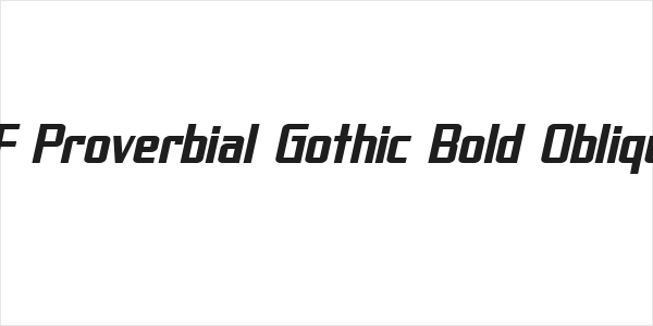 SF Proverbial Gothic Bold Oblique Logo