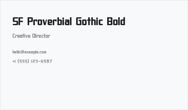 SF Proverbial Gothic Bold Business Card