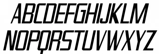 SF Proverbial Gothic Condensed Oblique Font UPPERCASE