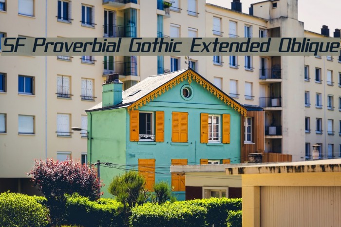 SF Proverbial Gothic Extended Oblique Font examples