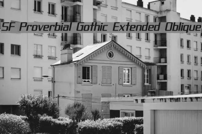 SF Proverbial Gothic Extended Oblique Font examples
