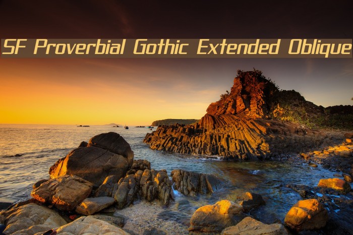 SF Proverbial Gothic Extended Oblique Font examples