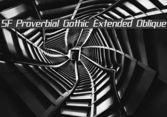 SF Proverbial Gothic Extended Oblique Font examples