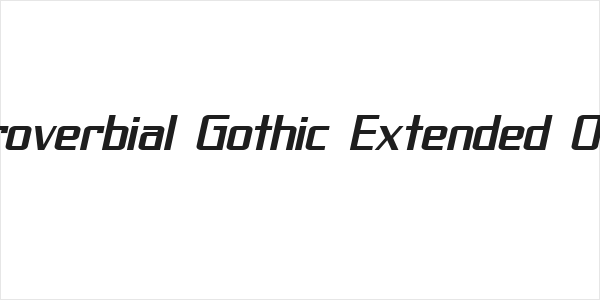 SF Proverbial Gothic Extended Oblique Logo