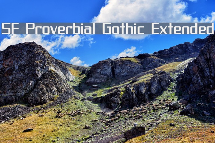 SF Proverbial Gothic Extended Font examples