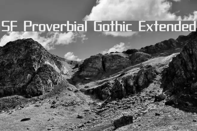 SF Proverbial Gothic Extended फ़ॉन्ट examples