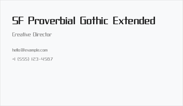 SF Proverbial Gothic Extended Business Card