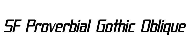 SF Proverbial Gothic Oblique  Скачать бесплатные шрифты