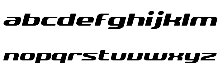 SF Quartzite Extended Oblique Font LOWERCASE