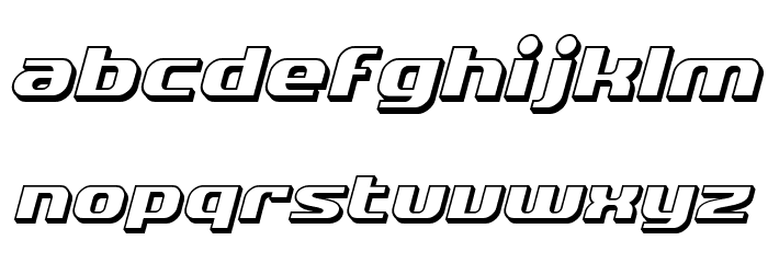 SF Quartzite Shaded Oblique Font LOWERCASE