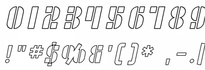 SF RetroSplice Outline Font OTHER CHARS