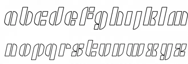 SF RetroSplice Outline Schriftart Kleinbuchstaben