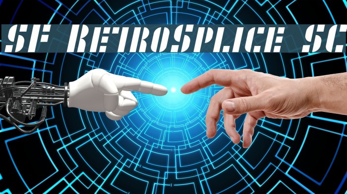 SF RetroSplice SC Font examples