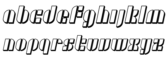 SF RetroSplice Shaded Font LOWERCASE