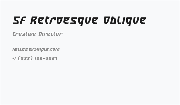SF Retroesque Oblique Business Card